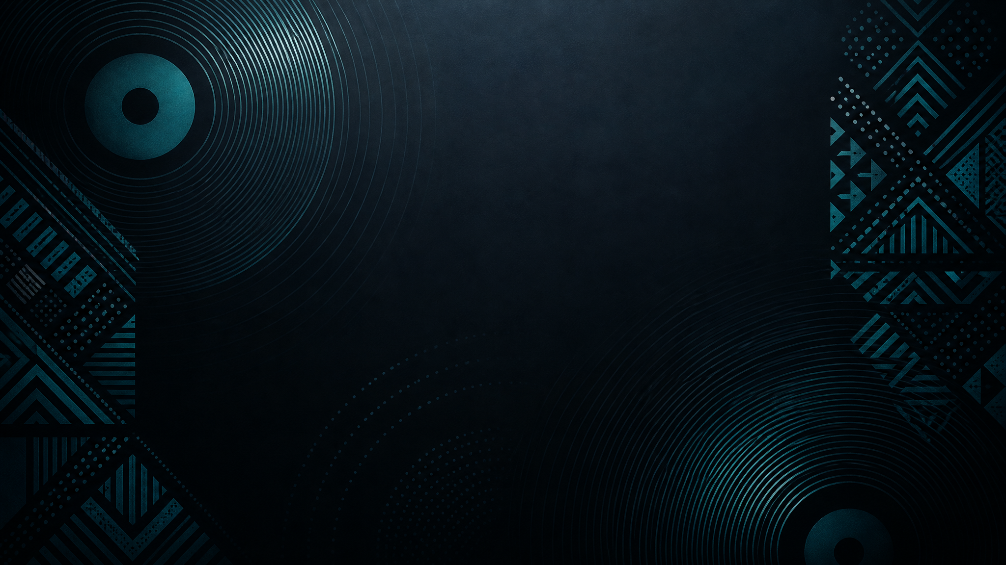 Geometric tribal patterns background with teal accents